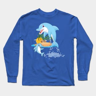 Dolphin in summer euphoria#3 Long Sleeve T-Shirt